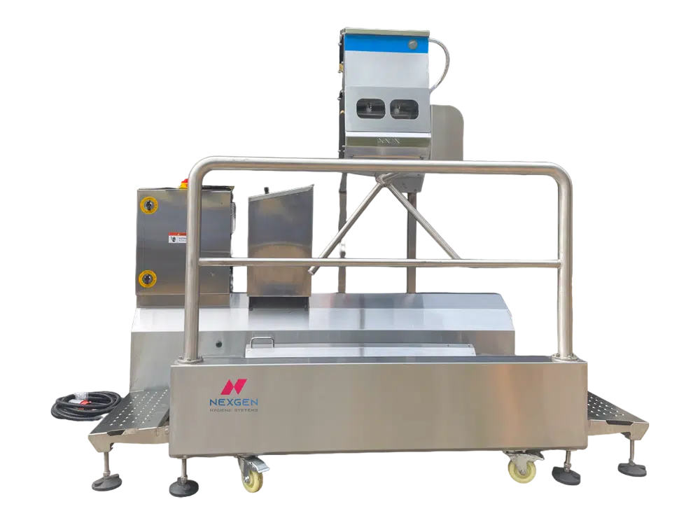 Sensor Operated Sole Cleaning with Hand Disinfection