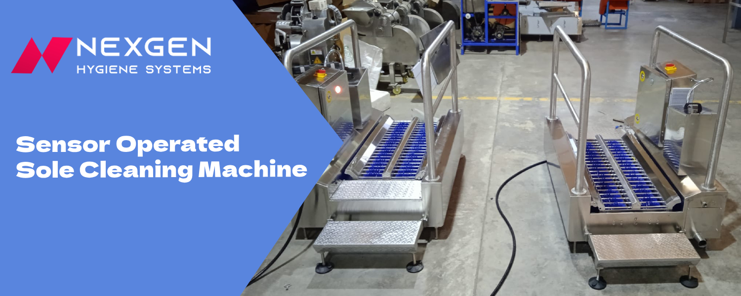 sensor-operated sole cleaning machine
